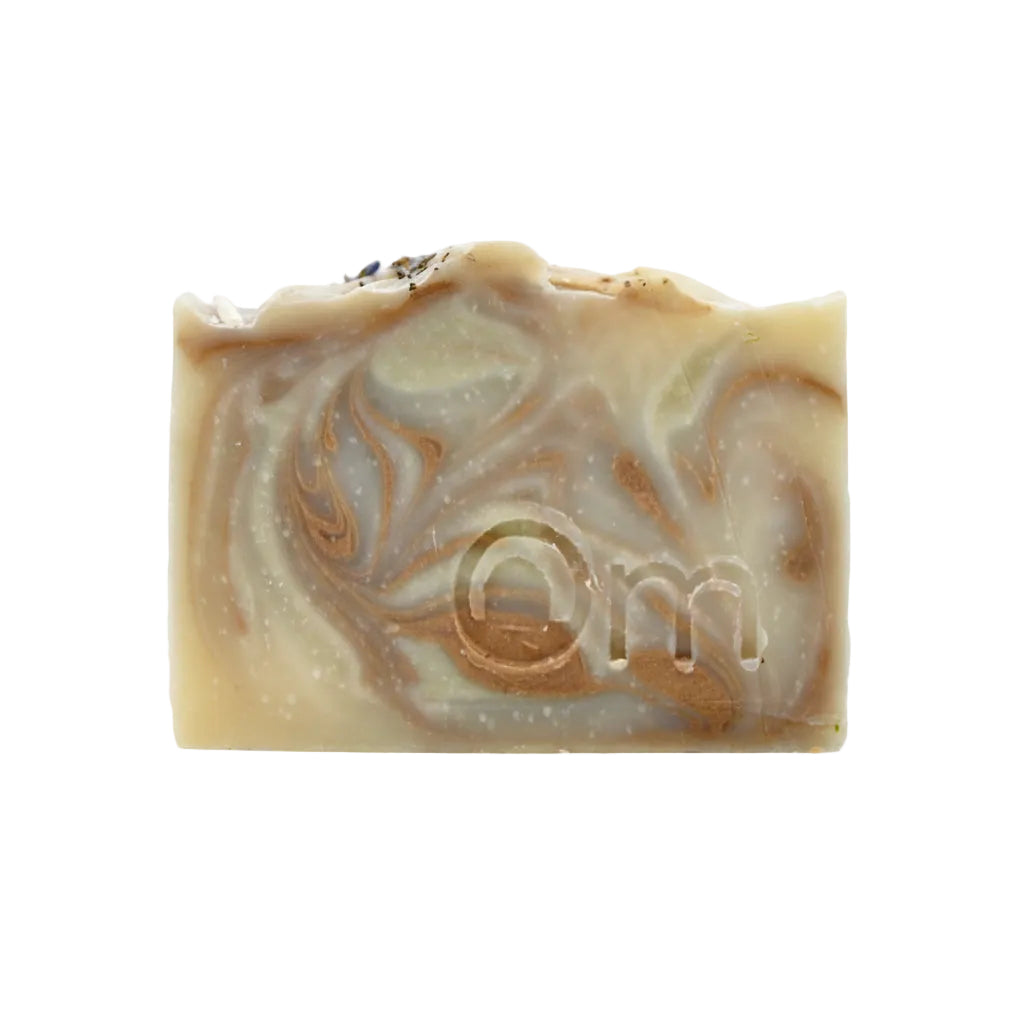 Buddha Farmcrafted Soap by Om Naturale made on a small farm in Armstrong, BC, natural soap with spearmint, orange, patchouli and lavender essential oils
