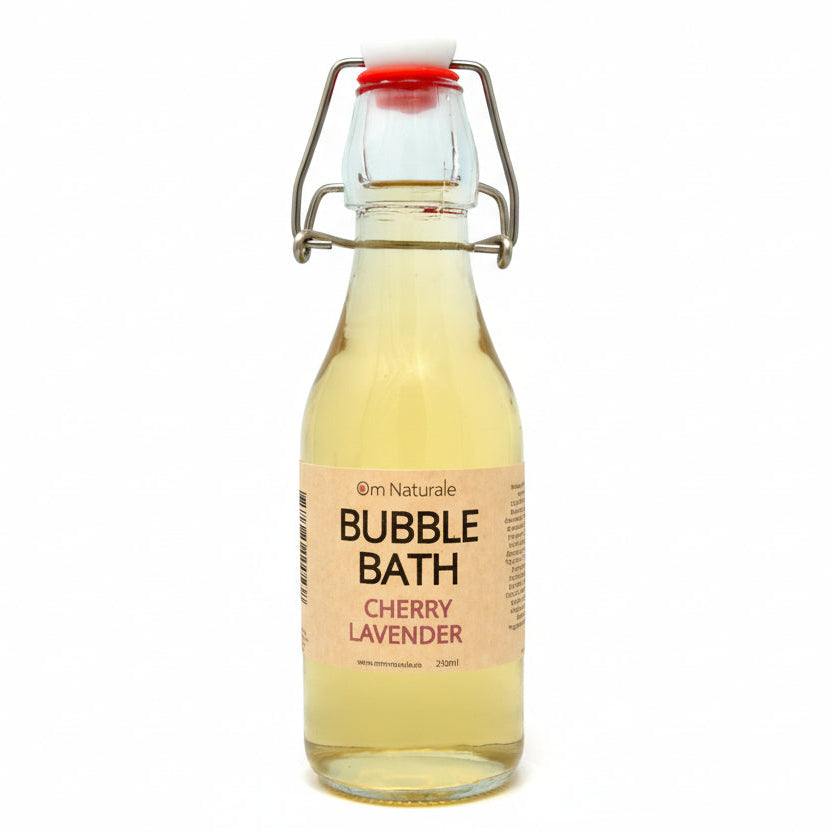 Om Naturale Chamomile & Lavender Bubble Bath, natural plant‑based bubble bath with chamomile botanicals, aloe and lavender essential oil for a relaxing bath experience