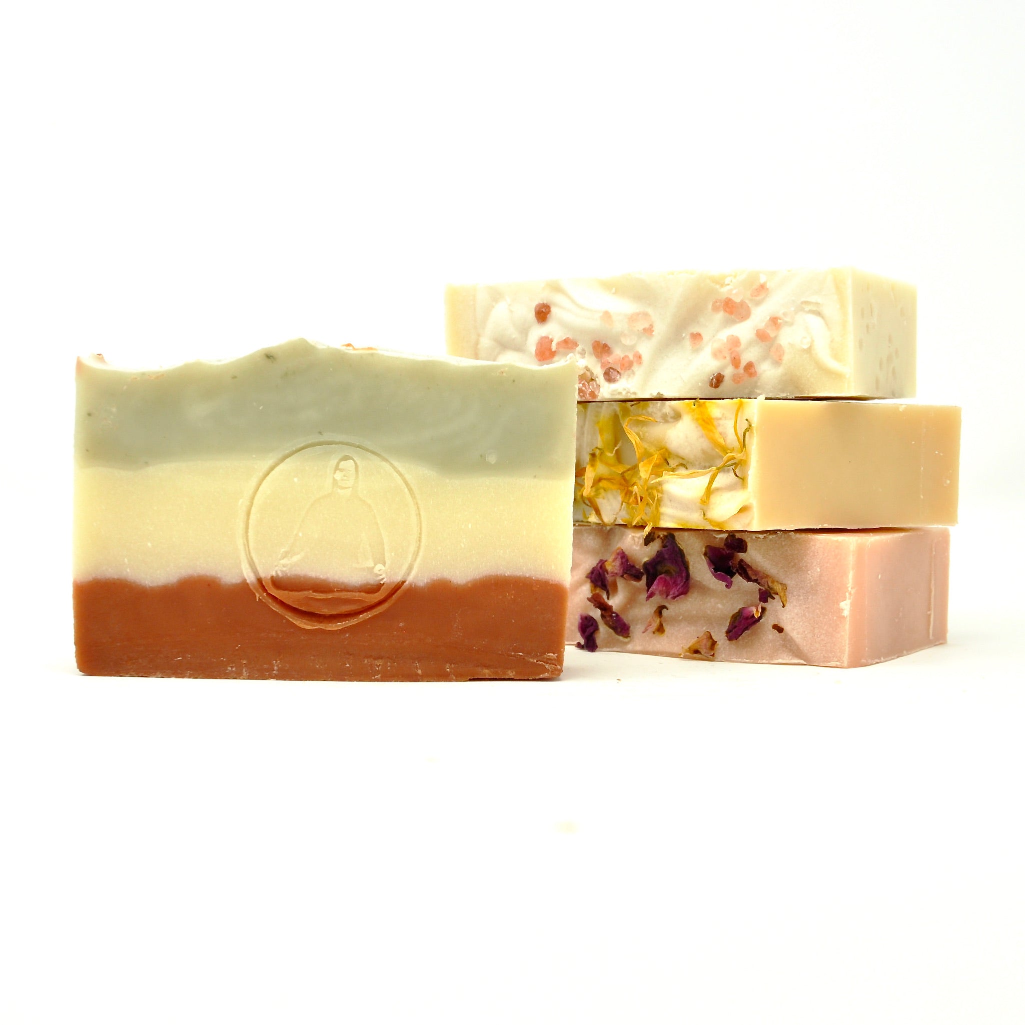 Om Naturale farmcrafted soap 4-pack, Canadian made natural organic soap set with mix of essential oil scented bars for gentle cleansing and skincare