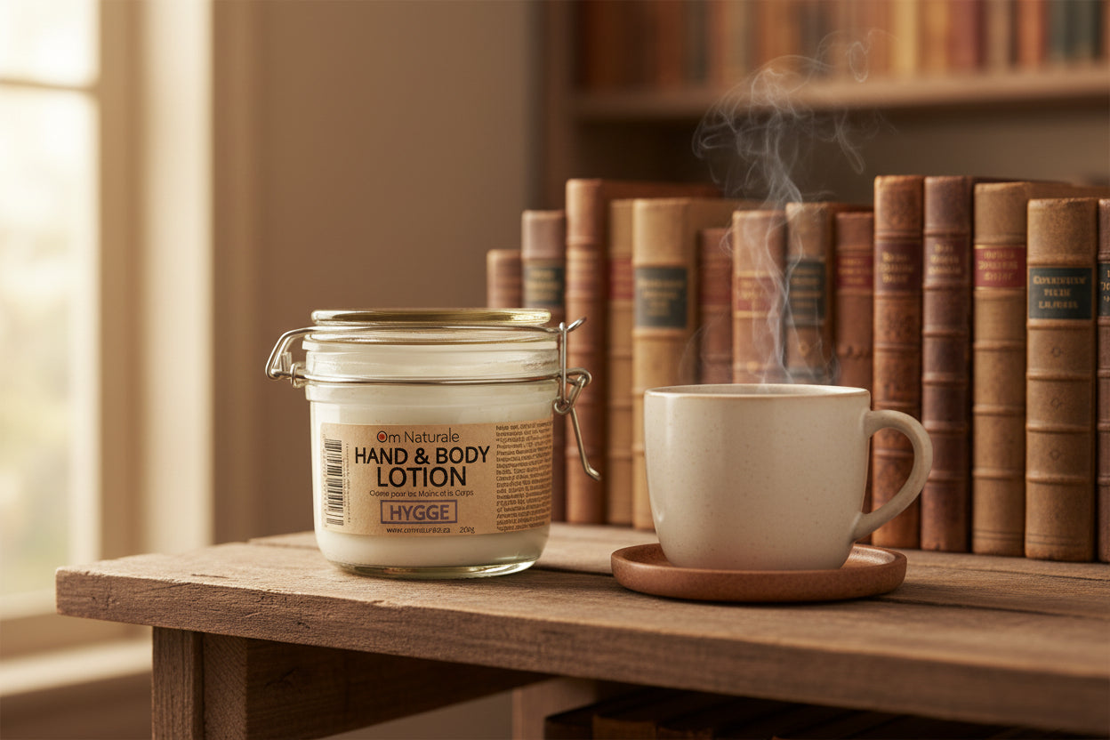 Hygge hand and body lotion by Om Naturale, small-batch Canadian moisturizing lotion for daily skin hydration