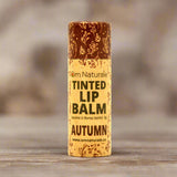 Natural beeswax Autumn tinted lip balm in compostable tube, crafted in Okanagan, BC