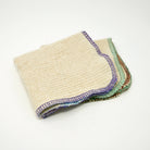 Close-up of 100% organic cotton face cloth, plush and sustainable zero-waste bath item