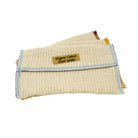 Close-up of 100% organic cotton cloth texture, plush eco-friendly reusable face and body washcloth, sustainable zero-waste bath accessory