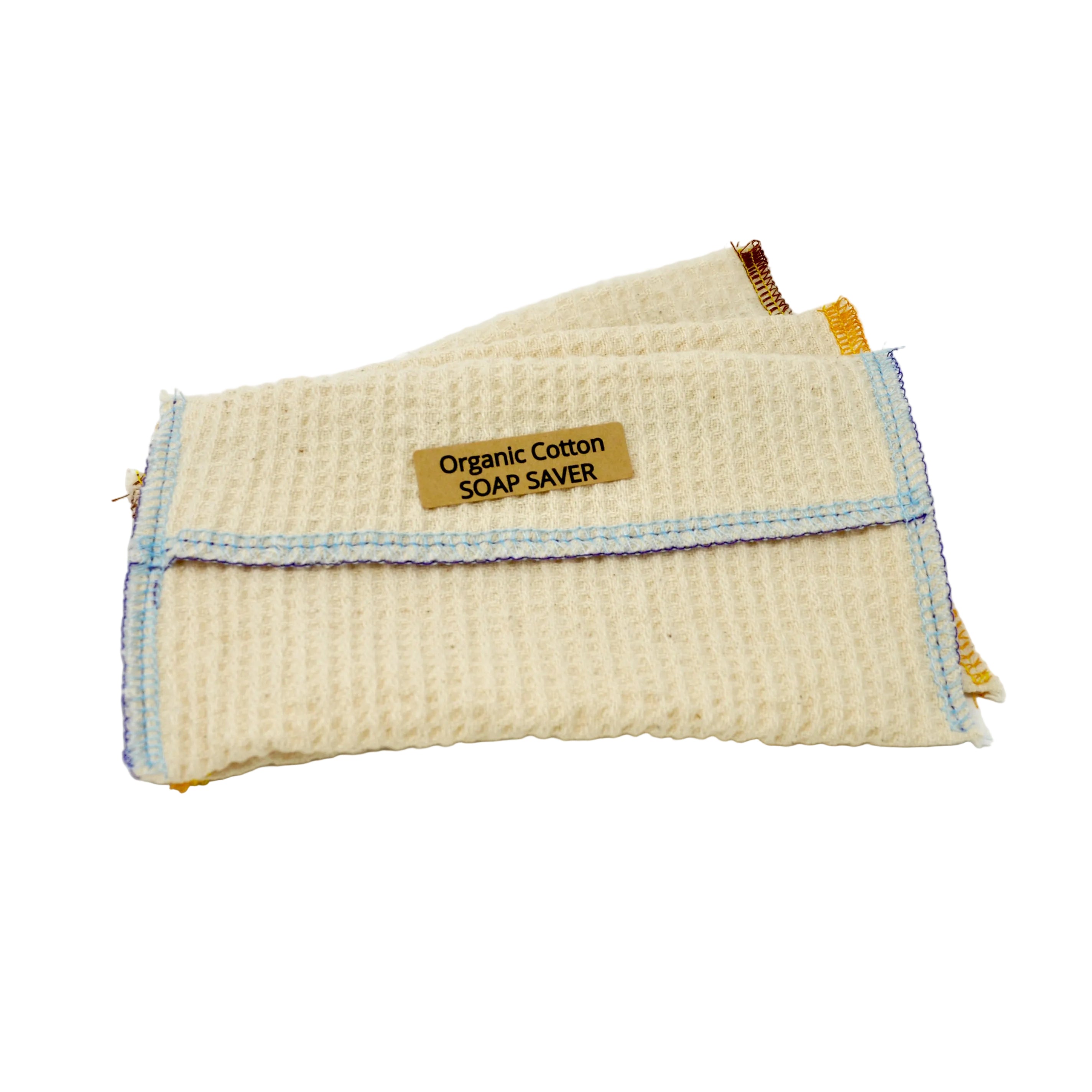 Close-up of 100% organic cotton cloth texture, plush eco-friendly reusable face and body washcloth, sustainable zero-waste bath accessory