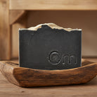 Hygge Farmcrafted Soap – palm oil-free organic base black charcoal bar handcrafted in Armstrong BC with activated charcoal for soothing sensitive skin & face, lightly scented with vanilla, lavender, chamomile & fir essential oils, vegan natural gentle soap from Om Naturale, free shipping BC & Alberta over $125