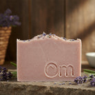 Lavender Farmcrafted Soap – palm oil-free organic base bar handcrafted in Armstrong BC with pure therapeutic-grade lavender essential oil and colloidal oatmeal to soothe skin, vegan natural ingredients from Om Naturale, free shipping BC & Alberta over $125