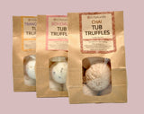 Handmade eco-friendly tub truffles from Om Naturale in Armstrong, Okanagan—moisturizing bath treats with cocoa butter and natural scents