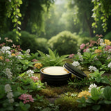 Om Naturale conditioner bar in reusable black metal tin – salon shine, zero plastic, made fresh in Armstrong, North Okanagan