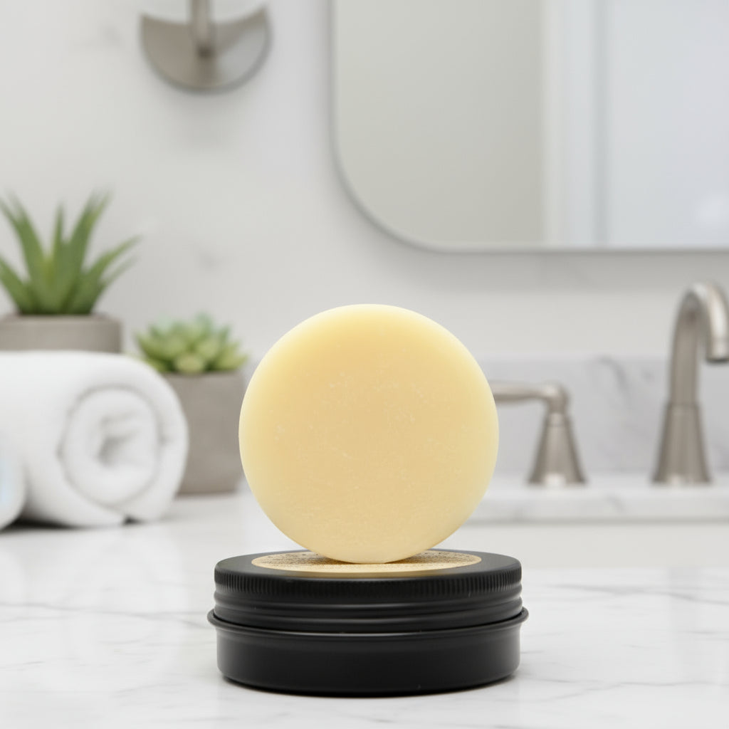 Plastic-free conditioner bar creating silky hair – one bar replaces up to 3 bottles, handmade in Armstrong, BC
