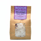 Om Naturale Bath Bliss, natural Epsom salt and wildcrafted botanicals with rose geranium, ylang ylang, cinnamon and vanilla essential oils for a soothing bath experience