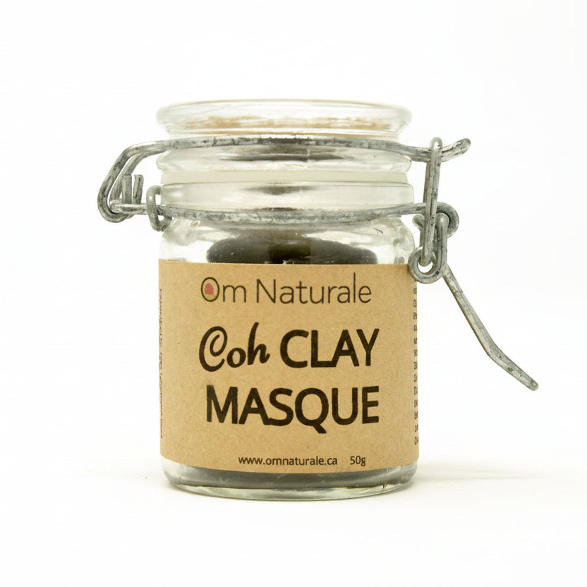 Om Naturale COH Clay Masque, natural face clay mask with Okanagan river clay, bentonite, rose hip and essential oil blend for deep cleansing and mineral nourishment