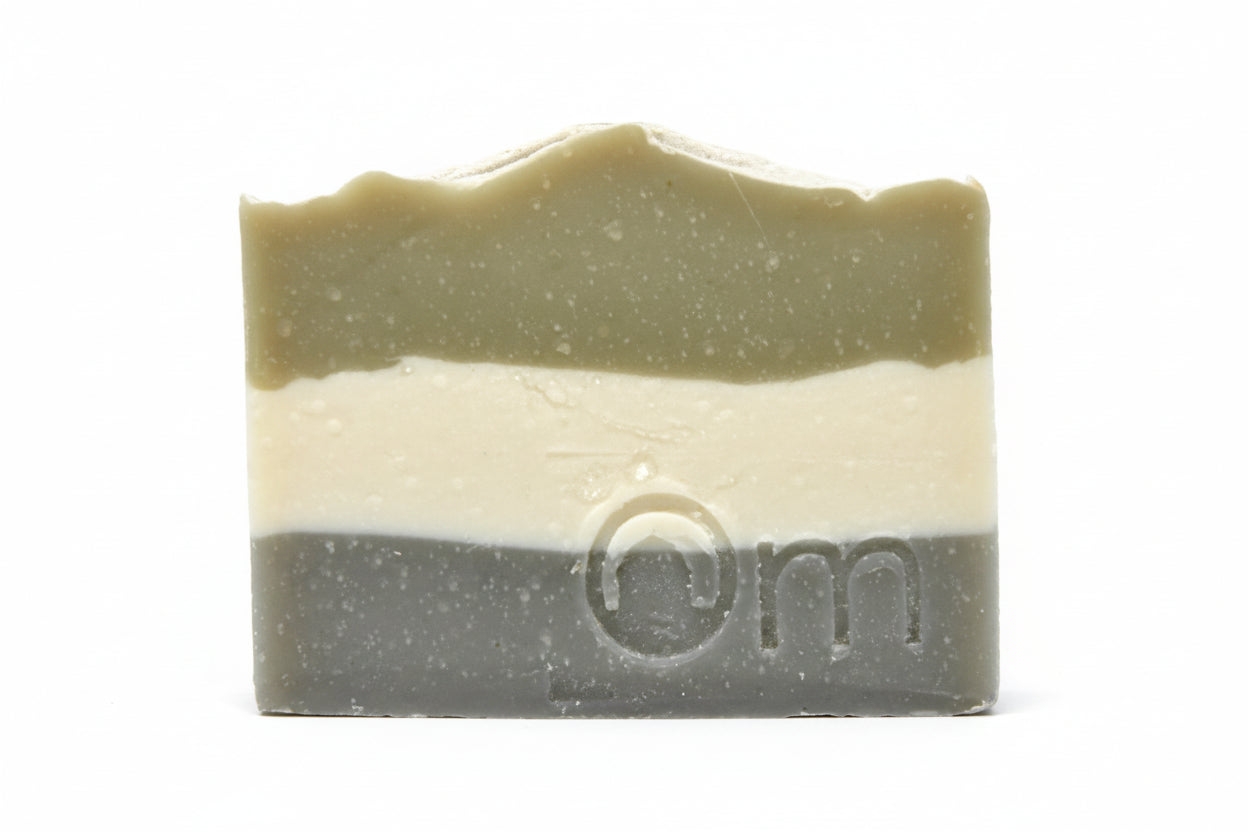 Om Naturale Double Mint Farmcrafted Soap, natural artisan soap bar with spearmint and peppermint essential oils for a refreshing cleanse