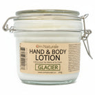 Om Naturale Glacier hand and body lotion, Canadian made natural moisturizer with cedarwood, pine, bay laurel and clary sage oils