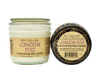 Om Naturale London Fog Coconut Wax Candle set with glass jar and tin, natural plant-based candle with bergamot, earl grey and cream scent for cozy home fragrance