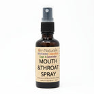 Om Naturale Mouth & Throat Spray in glass bottle, Canadian made natural oral care spray with echinacea, sage, calendula and peppermint