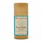 Om Naturale Peppermint Plantain Foot Balm with peppermint and tea tree for dry feet and heels.