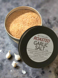 Om Naturale smoked garlic salt, artisanal, made in Armstrong BC for Okanagan gourmet gifts