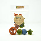 Narayan & Bodhi’s Lil Soaps compostable pouch on white background, handmade natural mini soaps from Om Naturale